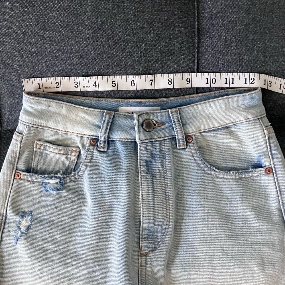 DL1961 Georgia High Waited Light Wash Denim Raw Hem Skirt Size XS - Picture 6 of 9